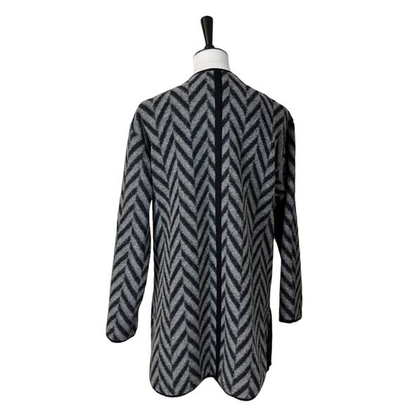 Talbots Women's Wool Blend Coat Zip Front Gray Black Herringbone Size XS - Picture 5 of 13